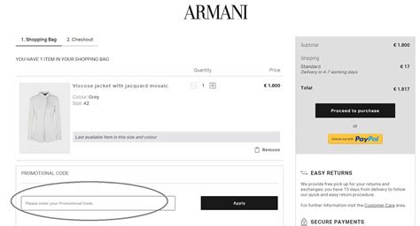 armani.com discount code